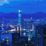 Hong Kong city view with skyscrapers and harbour landscape for the Mini Scape package