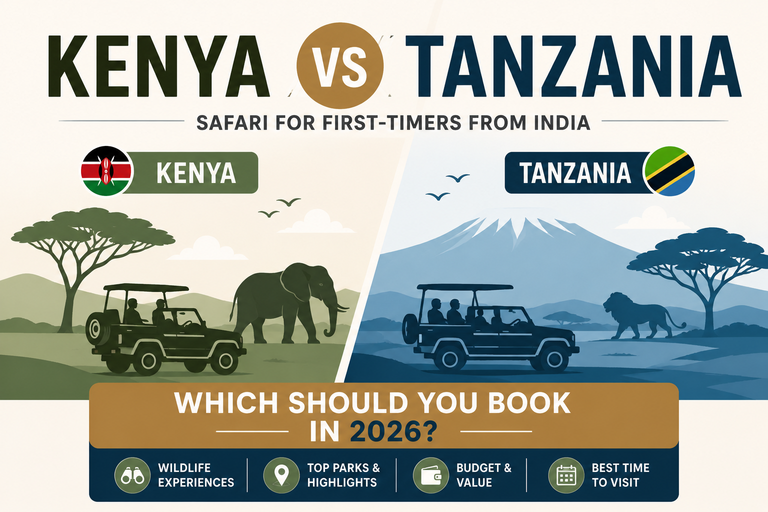 Kenya vs Tanzania Safari for First-Timers from India: Which Should You Book in 2026?