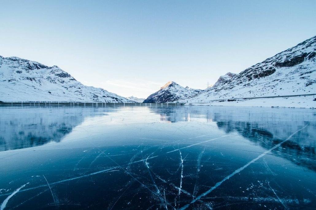 Snow covered mountain landscape